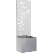 Syfax Garten Sichtschutz-Leinwand Floral Silber 50 x 150 cm Edelstahl