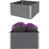 Syfax Garten-Hochbeet WPC 100 x 100 x 54 cm Grau