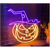 Forever Neon PLEXI LED VERZAUBERTER KÜRBIS orange-lila NNE16 Neolia