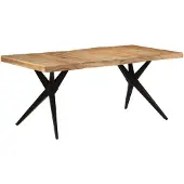 Syfax Esstisch Schwarz 180x90x77 cm Massivholz Akazie