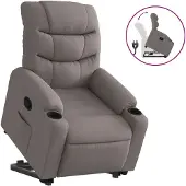 Syfax Relaxsessel mit Aufstehhilfe Taupe Stoff