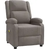 Syfax Ohrensessel mit Massagefunktion Taupe Stoff