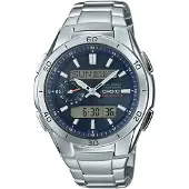 Casio WAVECEPTOR Uhr, Edelstahl, Quarz, Sportlich, Grau