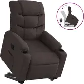 Syfax Relaxsessel mit Aufstehhilfe Dunkelbraun Stoff