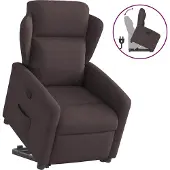 Syfax Relaxsessel mit Aufstehhilfe Dunkelbraun Stoff