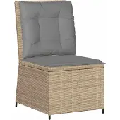 Syfax Garten-Sofa mit Kissen Beige und Grau Poly-Rattan