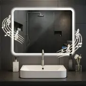 CLP Badspiegel Jericho mit Bluetooth, Größe:70x100 cm