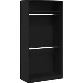 Syfax Kleiderschrank Schwarz Eichen-Optik 100 x 50 x 200 cm