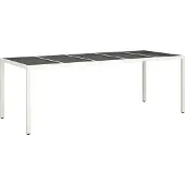 Syfax Gartentisch Weiß 250x100x75 cm Poly Rattan und Hartglas