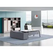 Xl Moebel Gmbh Hellgrauer Ecktisch Designer Arbeitszimmer Möbel Chef Holz Schreibtisch