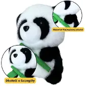 Leantoys Plüsch Maskottchen Huggable Panda Mit Bambus 18Cm