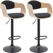 CLP 2er Set Barhocker Kingston B Stoff - natura/schwarz