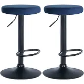 CLP 2er Set Barhocker Ponte Samt schwarz - creme