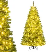 Costway 180cm Künstlicher Weihnachtsbaum mit 700 warmweißen LEDs, Fernbedienung, Timer, einstellbare Modi & Helligkeit, Tannenbaum Christbaum Weihnachten