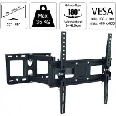 Hama TV-Wandhalterung für Flachbildschirme mit einer Diagonale von 81 bis 165 cm (32" bis 65") mit Easy-Fix-System, schwarz