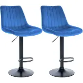 CLP 2er Set Barhocker Toni Samt chrom - dunkelgrau