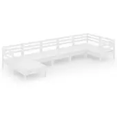 Syfax 7-tlg. Garten-Lounge-Set Massivholz Kiefer Weiß