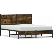 Syfax Metallbett ohne Matratze Räuchereiche 140x190 cm