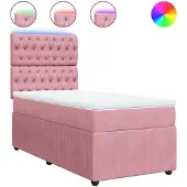 Syfax Boxspringbett mit Matratze Rosa 100x200 cm Samt