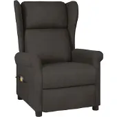 Syfax Massagesessel Taupe Stoff, 6-Punkt-Vibrationsmassage, manuelle Liegefunktion, 73x95x103 cm