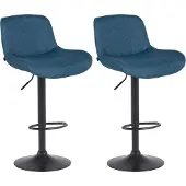 CLP 2er Set Barhocker Solon Schwarz Samt - creme