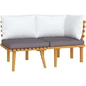 Syfax 2-tlg. Garten-Lounge-Set mit Kissen Massivholz Akazie