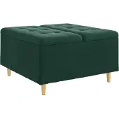 Syfax Aufbewahrungsottomane Dunkelgrün 80 x 80 x 45 cm Samt