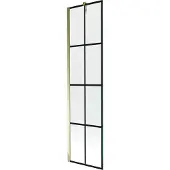Mexen Next Duschabtrennung 1-flügelig 50 x 150 cm, schwarzes Gitter, Gold - 895-050-000-00-77-50