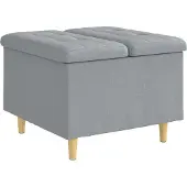 vidaXL Ottoman mit Stauraum Hellgrau 60 x 60 x 45 cm Stoff