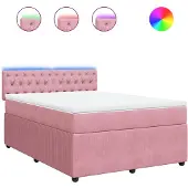 Syfax Boxspringbett mit Matratze Rosa 140x190 cm Samt