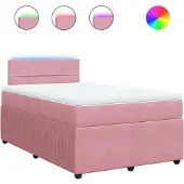 Syfax Boxspringbett mit Matratze Rosa 120x190 cm Samt