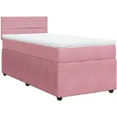 Syfax Boxspringbett mit Matratze Rosa 100x200 cm Samt