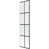Mexen Next Badewannenabtrennung 1-flügelig 50 x 150 cm, schwarzes Gitter, weiß - 895-050-000-00-77-20