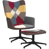 Syfax Relaxsessel mit Hocker Patchwork Stoff
