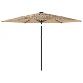 Syfax Sonnenschirm mit LED und Stahlmast Braun 288x288x225 cm