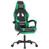 Syfax Gaming-Stuhl mit Fußstütze Drehbar Schwarz & Grün Kunstleder