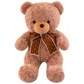Leantoys Plüschteddybär mit gepunkteter Schleife, 45 cm
