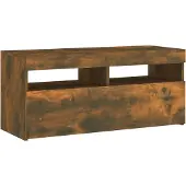 Sonstiges TV-Schrank mit LED-Leuchten Räuchereiche 90x35x40 cm