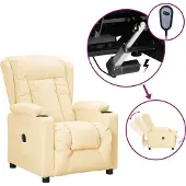 Syfax Relaxsessel Elektrisch Creme Kunstleder