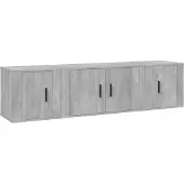 Syfax 3-tlg. TV-Schrank-Set Betongrau Holzwerkstoff