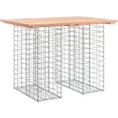 Syfax Gartentisch aus Gabionen 100x70x72 cm Massivholz Douglasie