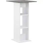 Syfax Bartisch Weiß und Anthrazitgrau 60x60x110 cm