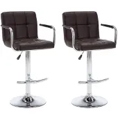 Syfax Barhocker 2 Stk. Braun Kunstleder
