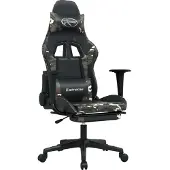 Syfax Gaming-Stuhl mit Fußstütze Schwarz und Tarnfarben Kunstleder
