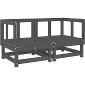 vidaXL Garten-Ecksofas 2 Stk. Grau Massivholz Kiefer