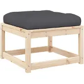 Syfax Gartenhocker mit Kissen Massivholz Kiefer