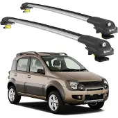 TURTLE DACHTRÄGER AIR-1 FIAT PANDA 169 2003 - 2011 (Raised Rails) , Silber