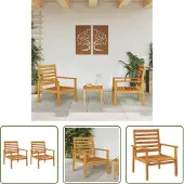 The Living Store Gartensessel 2 Stk. Massivholz Akazie