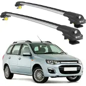 TURTLE DACHTRÄGER AIR-1 LADA KALINA SW 2013 - 2018 (Raised Rails) , Silber