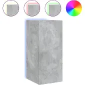 Syfax TV-Wandschrank mit LED-Leuchten Betongrau 30,5x35x70 cm